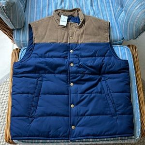Men’s puff vest corduroy NWT